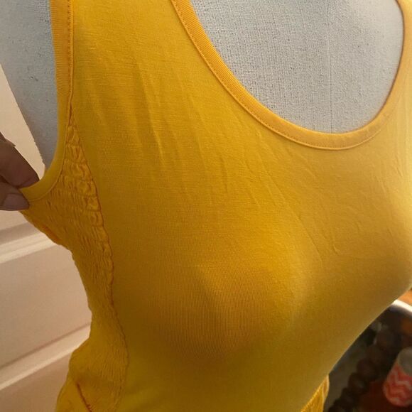 New J Jason Wu Kint Ruffle Midi Dress Yellow Sz Large - Picture 3 of 8